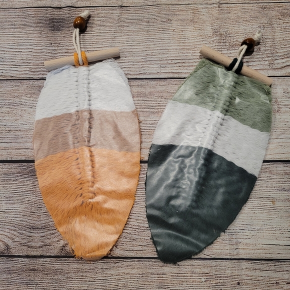 2 piece Braided Macrame Bohemian Leaf Set✨️ - Picture 7 of 11